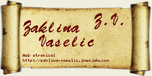 Žaklina Vaselić vizit kartica